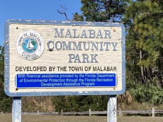 Malabar Community Park Welcome SIgn