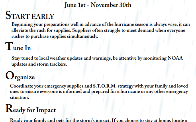 Be Prepared For Hurricane Season